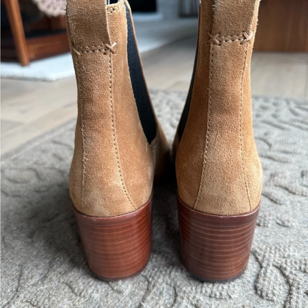 Rag & Bone Hazel Chelsea Tan Suede Ankle Boots Size 39 (9) 2.36inch heel